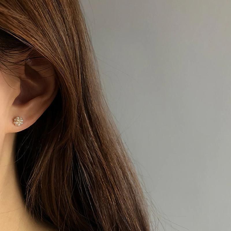 Fashion Pearl Wedding Earrings Zircon Cherry Stud Pearl Earrings for Women - Cherry