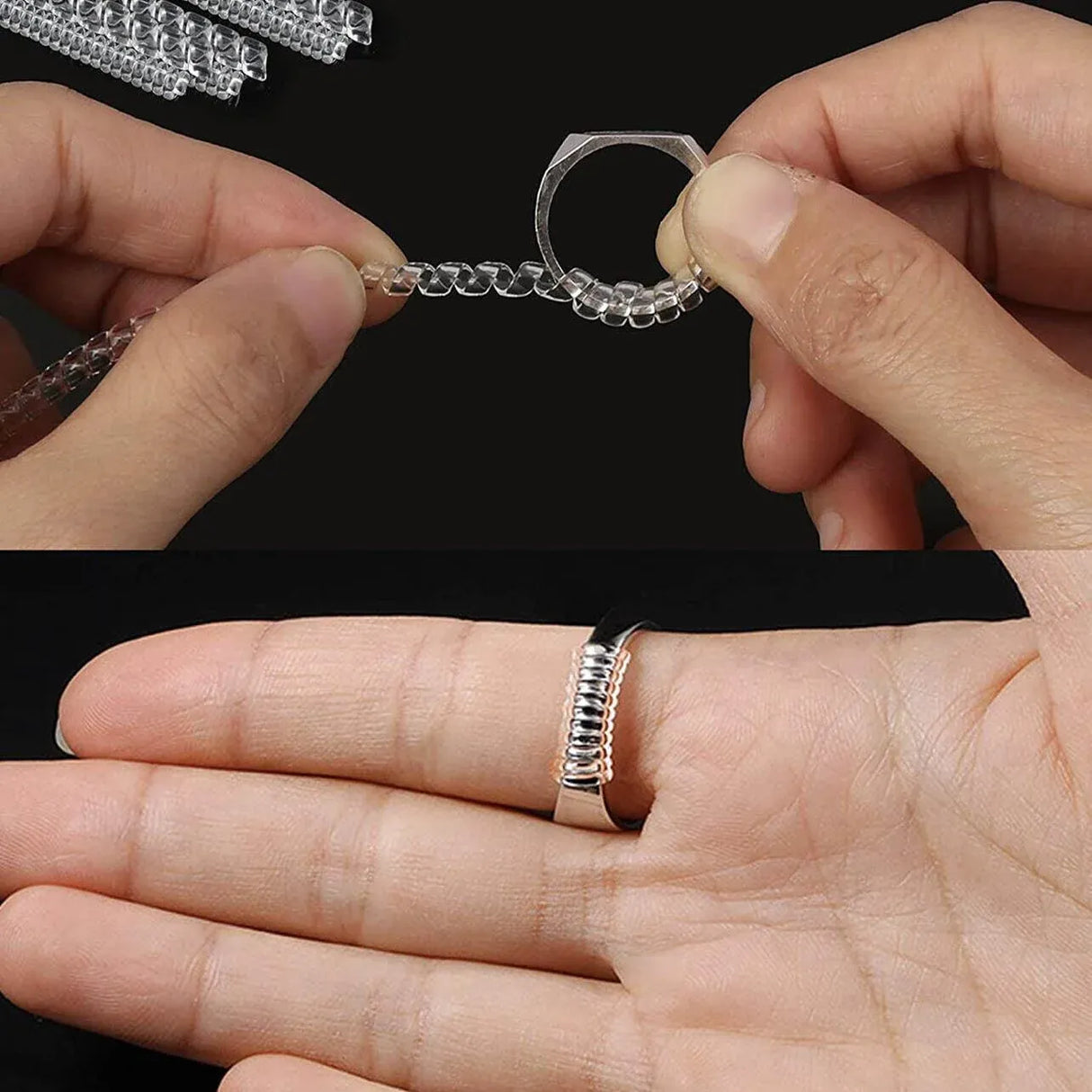 5-20 X Ring Size Adjuster Reducer Spiral Invisible Snugs Guard Resizer Jewellery - 10 PCS