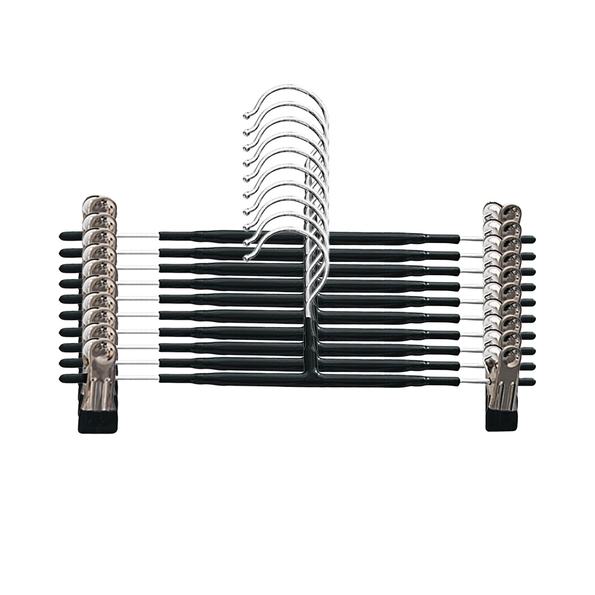 10pcs Home Wardrobe Pant Rack Hanging Trouser Organizer Clothes Hanger - Green