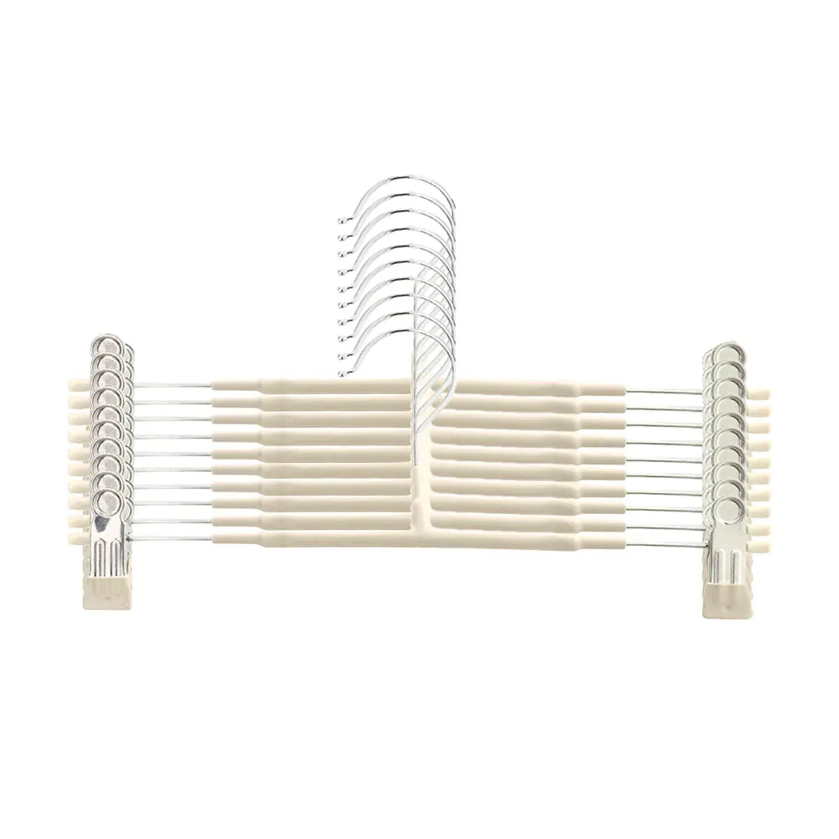 10pcs Home Wardrobe Pant Rack Hanging Trouser Organizer Clothes Hanger - White