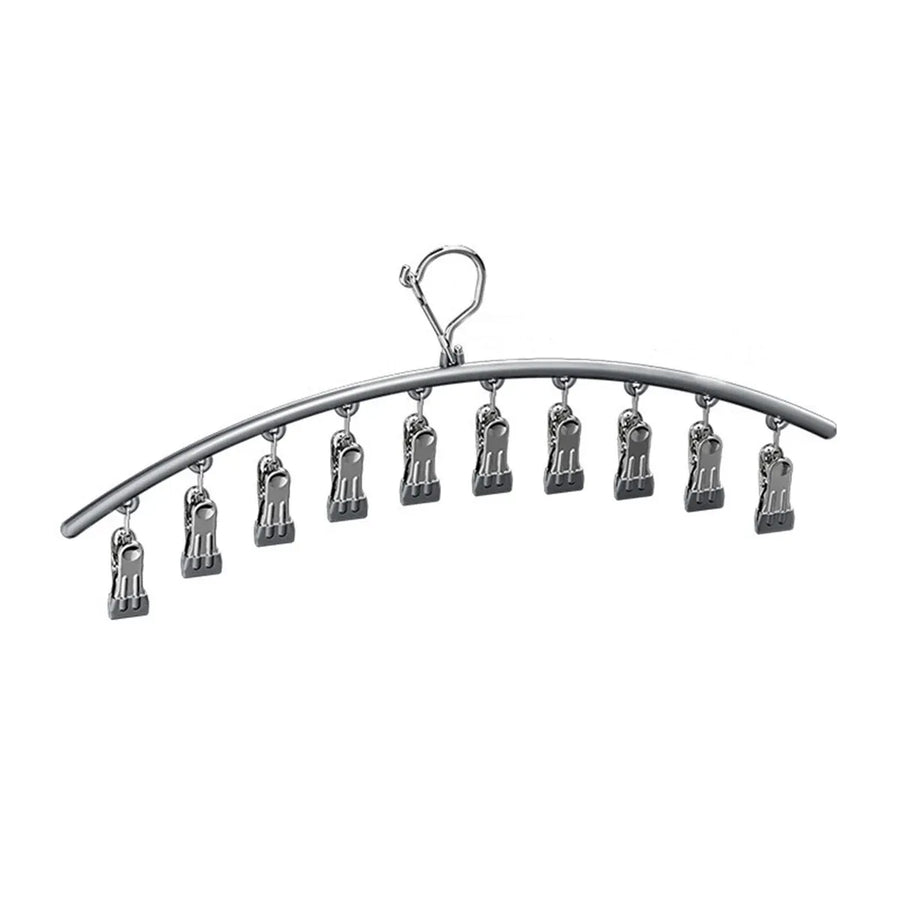 3PCS Windproof Clothes Drying Rack Balcony Hanger Pantyhose Underwear Clips - Grey