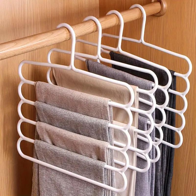 5pcs 5 Tier Trouser Rack Multifunctional Hanging Wardrobe Scarf Tie Hanger Set - Blue