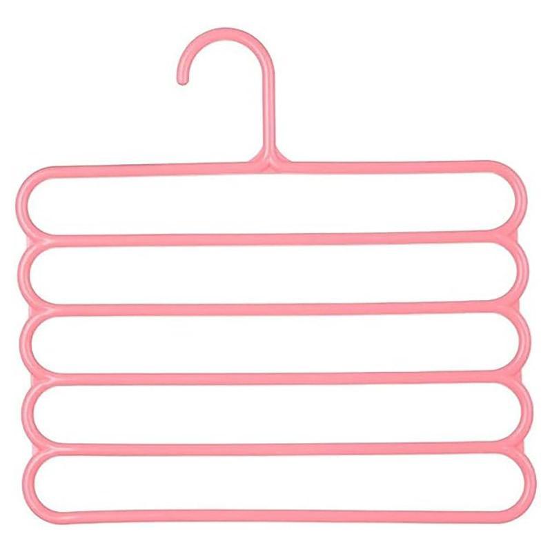 5pcs 5 Tier Trouser Rack Multifunctional Hanging Wardrobe Scarf Tie Hanger Set - Blue