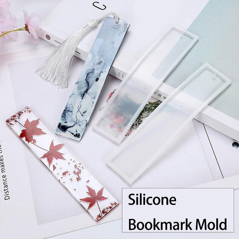 5PCS Silicone Bookmark Mould Rectangle Resin Craft Making Tool for DIY Projects