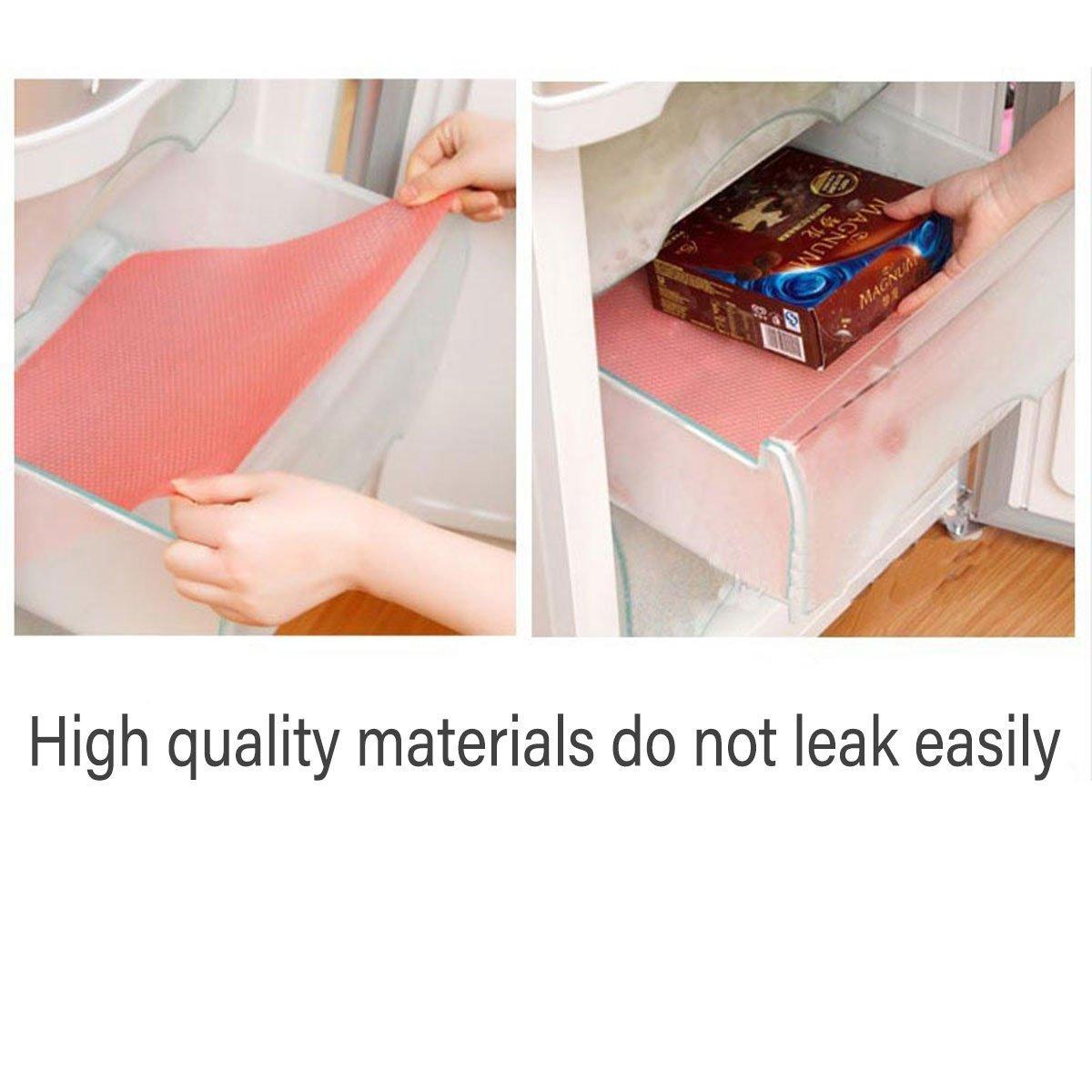 4PCS Cuttable Kitchen Anti-slip Mat Anti-fouling Refrigerator Drawer Liner Mat - Orange