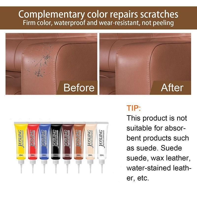 dvanced Leather Repair Gel Kit Filler for Sofa Auto Interior and Scratch Restoration - White
