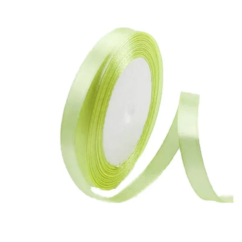 10mm Width Satin Hair Ribbon Wedding Party Decoration Gift Banquet 3m - Light Green