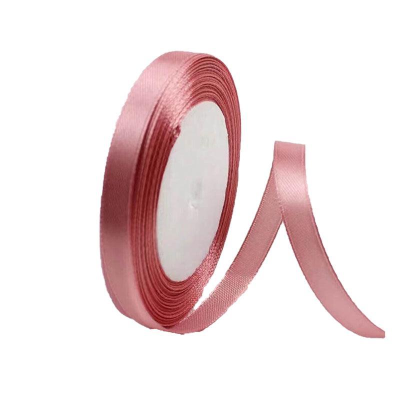 10mm Width Satin Hair Ribbon Wedding Party Decoration Gift Banquet 22m - Fluorescein Red