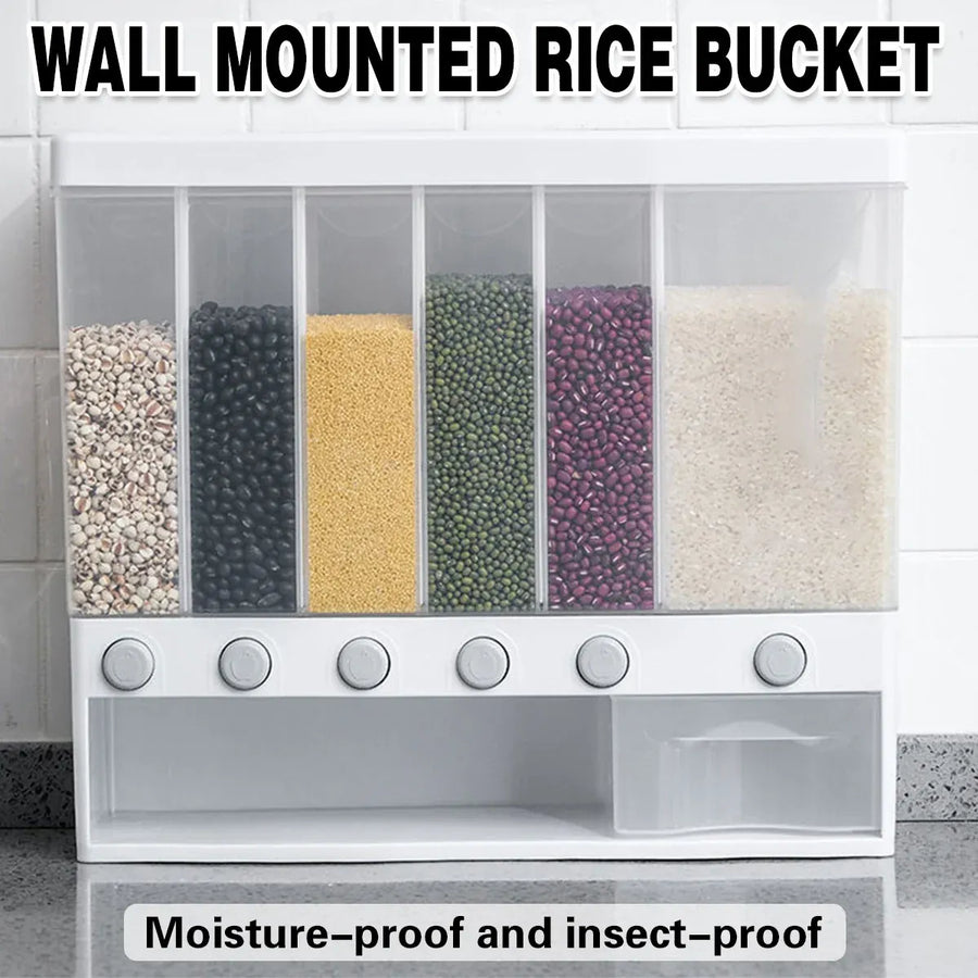 Wall-mounted Automatic Rice Dispenser Sealed Grain Plastic Storage Tank Grain