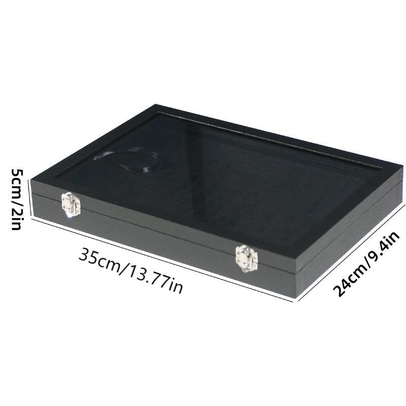 Black Jewellery Box with Lid Dustproof Necklace Ring Earring Storage Display Box