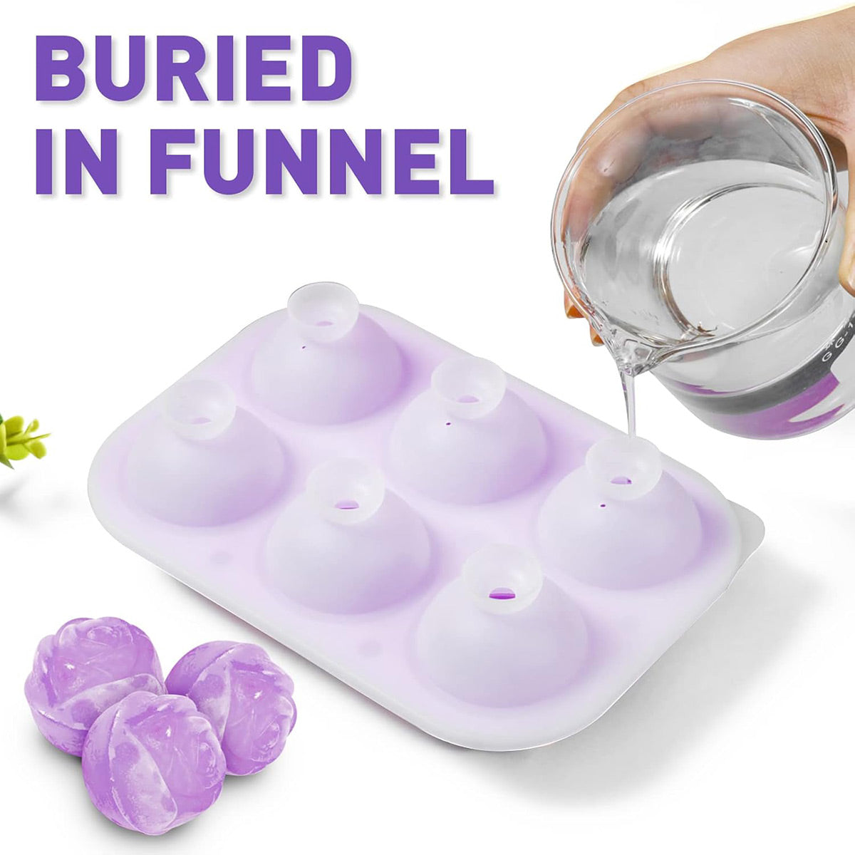 Large Ice Cube Tray Rose Maker Silicone Mold Whiskey Chocolate Jelly Mould DIY - Pink