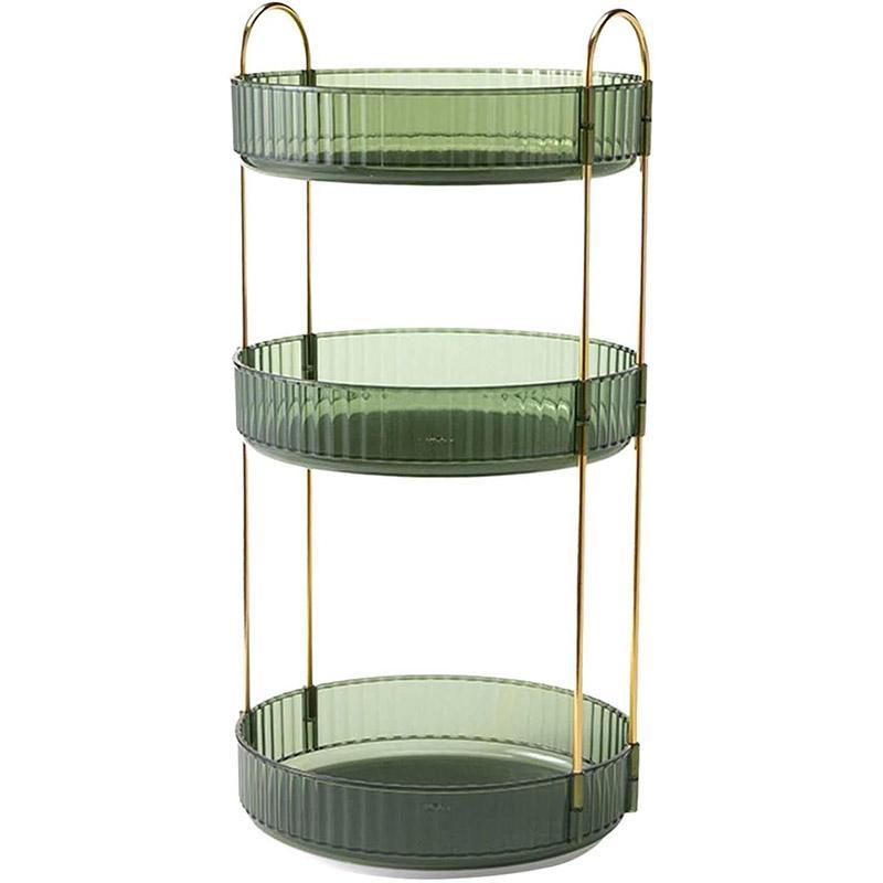 Rotating Cosmetic Organiser Home Storage Shelf Box for Makeup and Beauty Product - Amber
