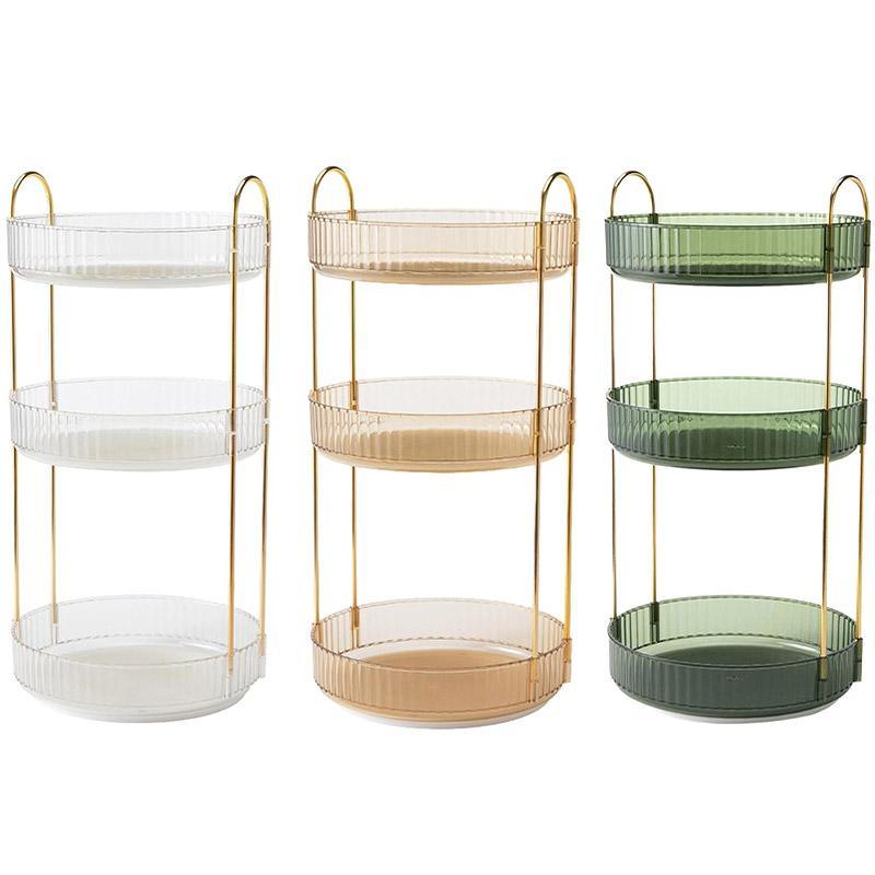 Rotating Cosmetic Organiser Home Storage Shelf Box for Makeup and Beauty Product - Green