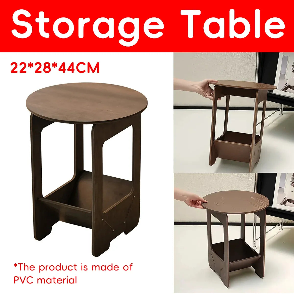Double Layer Bedside Storage Table for Bedroom Living Room Nightstand Organizer
