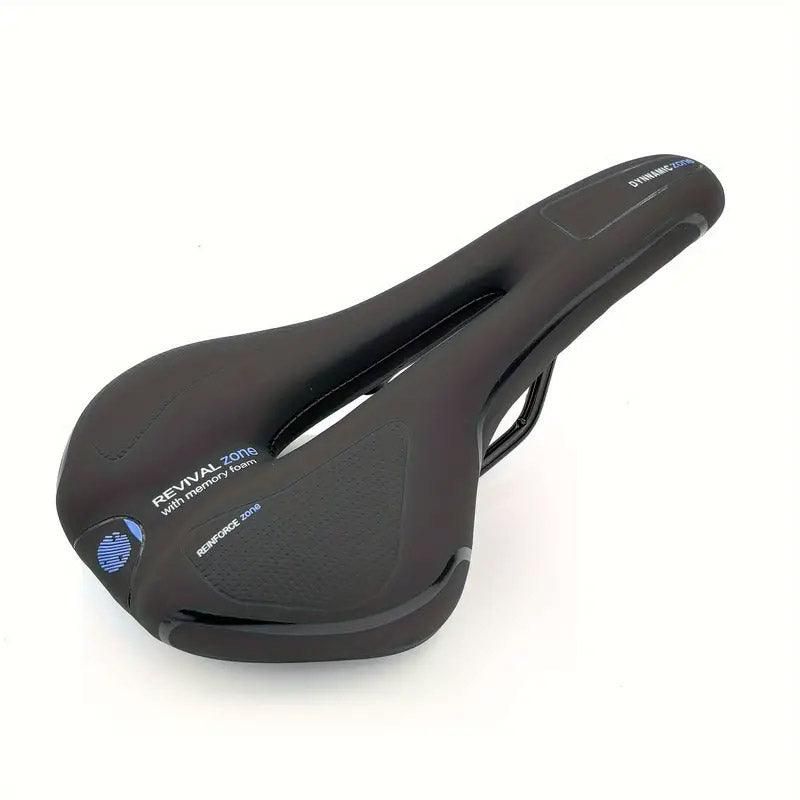 MTB Saddle Hollow Comfort Bicycle Seat Universal Cushion Soft Riding Saddle - Red