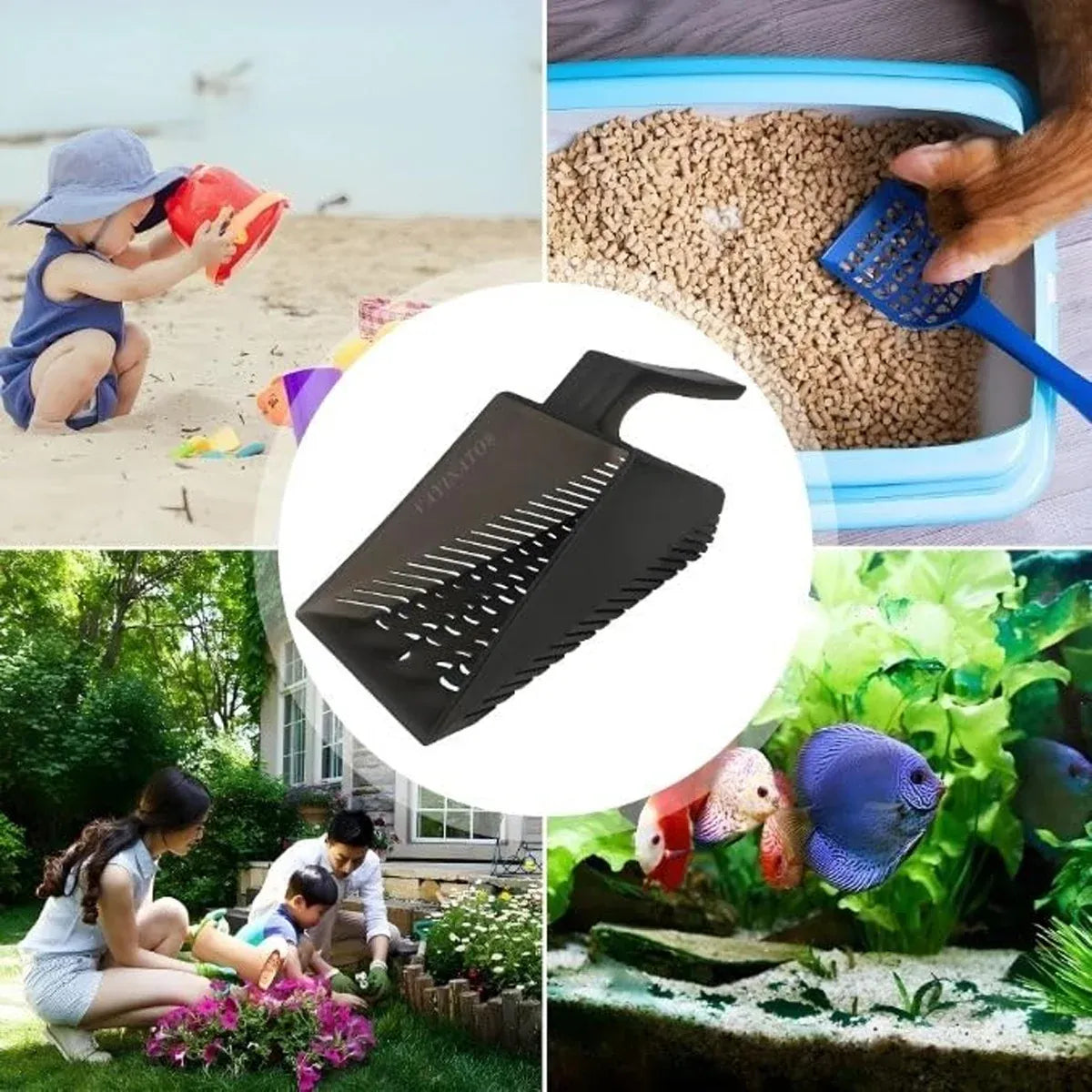 Aquarium Sand Cleaning Scoop Water Permeable for Fish Tank Gravel