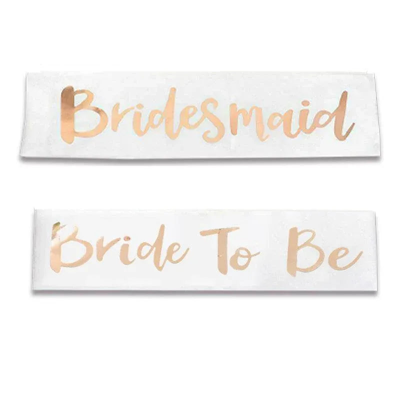 Bridal Party Sash Rose Gold Bride Bridesmaid Maid Honour Mother Hens Night Wear - Bride To Be