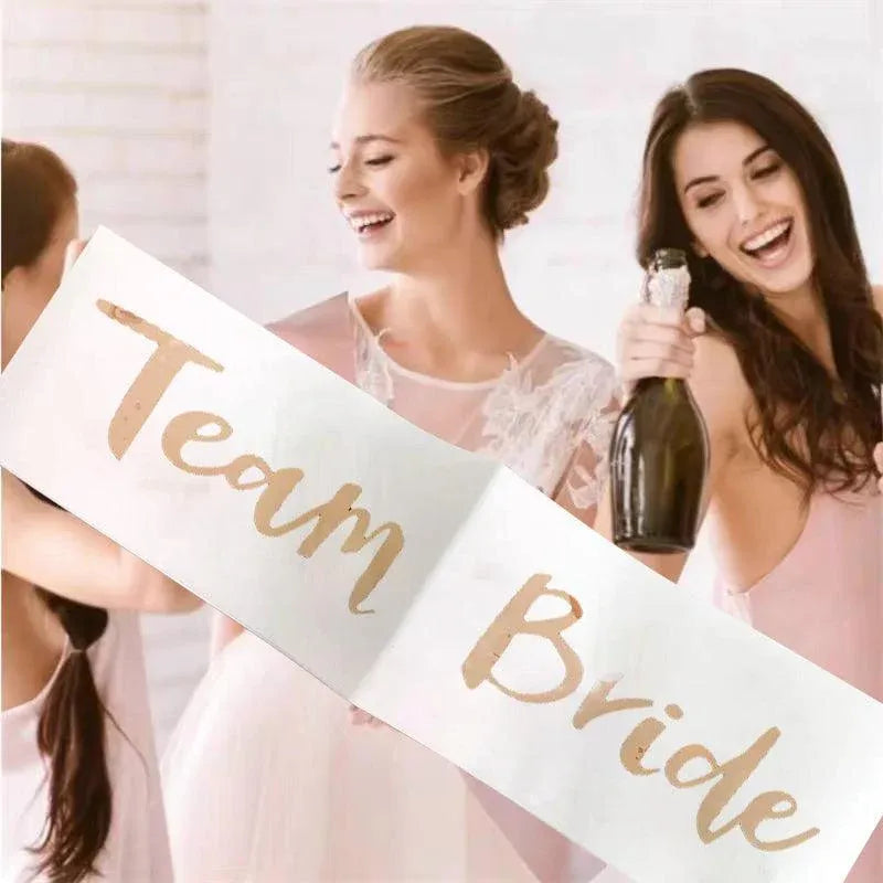 Bridal Party Sash Rose Gold Bride Bridesmaid Maid Honour Mother Hens Night Wear - Bride To Be