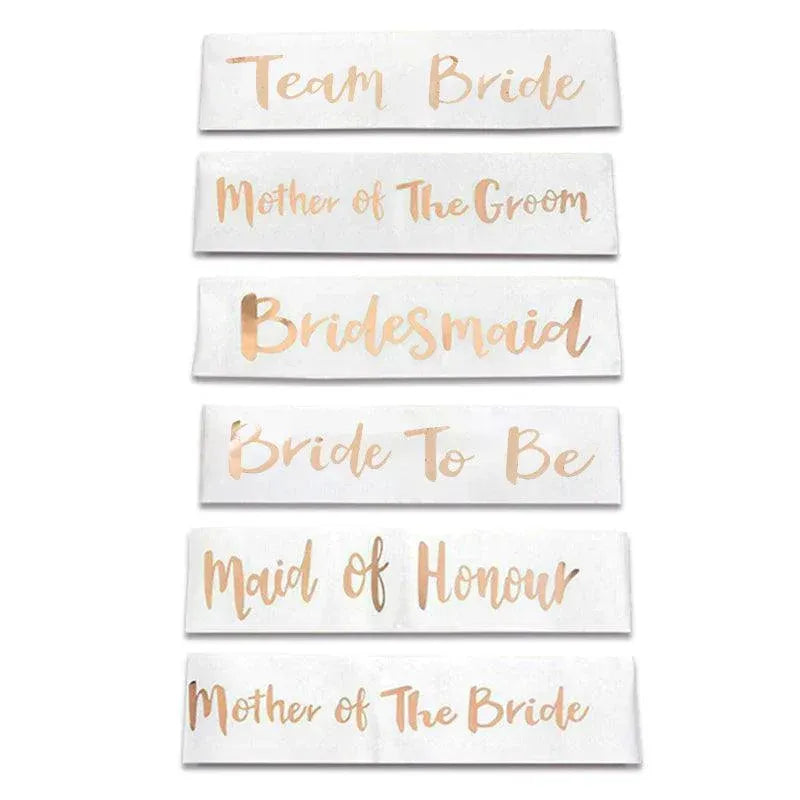 Bridal Party Sash Rose Gold Bride Bridesmaid Maid Honour Mother Hens Night Wear - Maid Of Honour