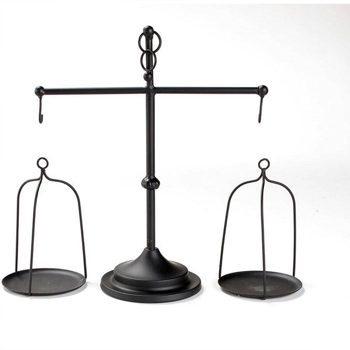 Black iron balance Scale candlestick decorative candle wedding Home Decor Gifts