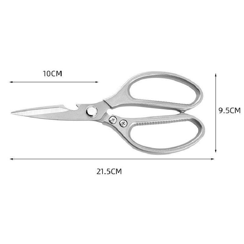 2X Japanese Heavy Duty Stainless Steel Kitchen Scissors Shears Fish Chicken Bone - 2pcs Silver