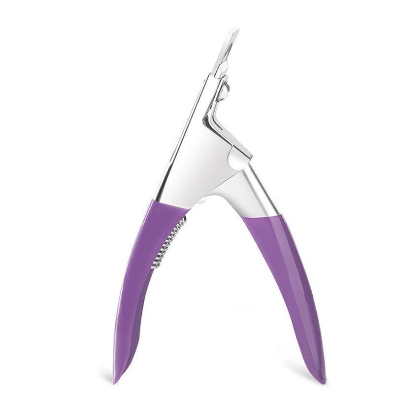 Acrylic Nail Tip Cutter False Nail Clipper U Shape Manicure Art Trimmer Tool - Purple