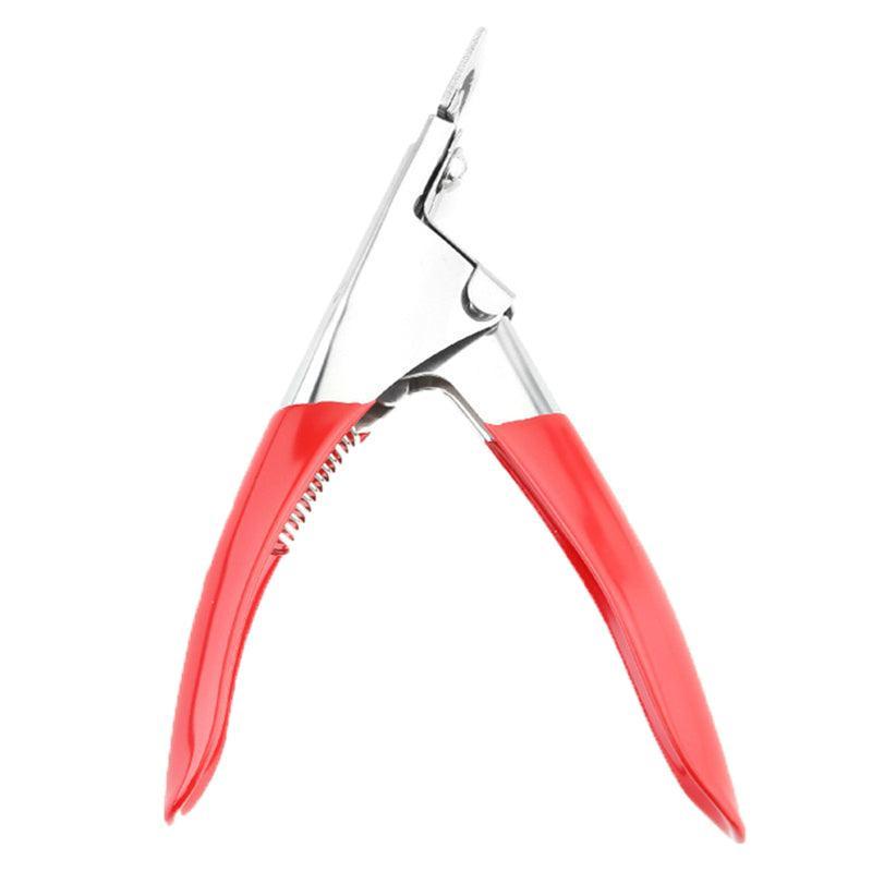 Acrylic Nail Tip Cutter False Nail Clipper U Shape Manicure Art Trimmer Tool - Red