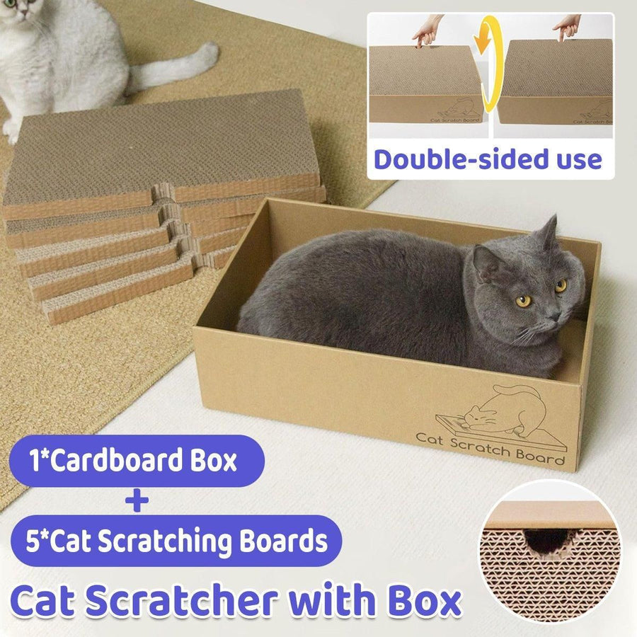 Eco-Friendly Corrugated Cardboard Cat Scratcher Cartoon Design and Play Hole