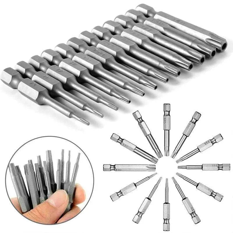 12PCS Torx Screwdriver Bit Set Hex Shank S2 Steel Drill Insert