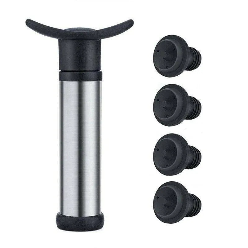 Wine Saver Vacuum Pump Sealer Preserver Set With 4 Valves Air Bottle Stoppers Au