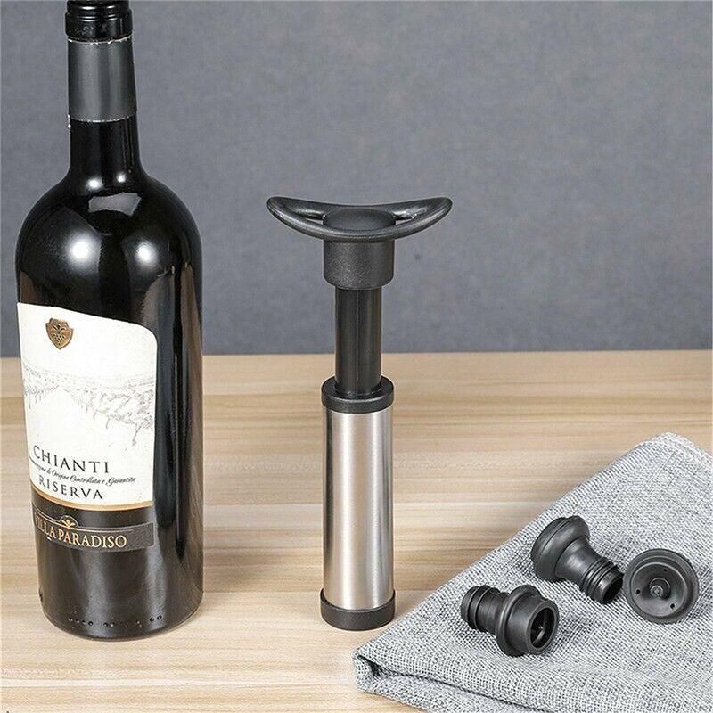 Wine Saver Vacuum Pump Sealer Preserver Set With 4 Valves Air Bottle Stoppers Au
