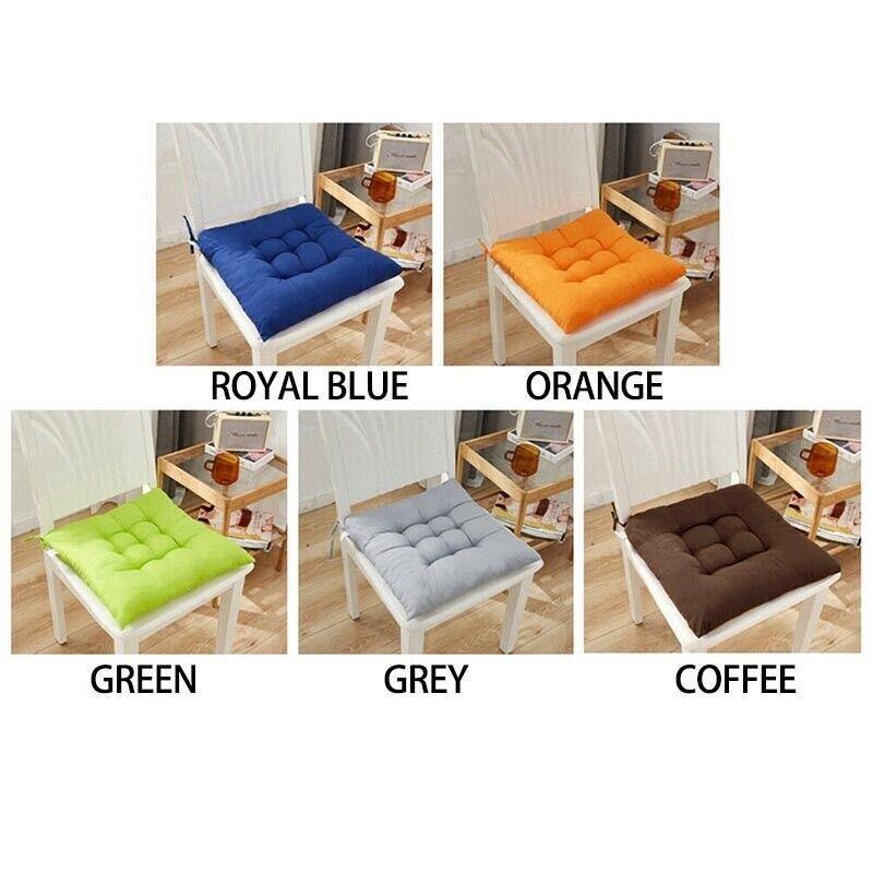 Soft Chair Cushion Pad for Indoor Outdoor Seating Square Seat Cover 35x35cm - Blue