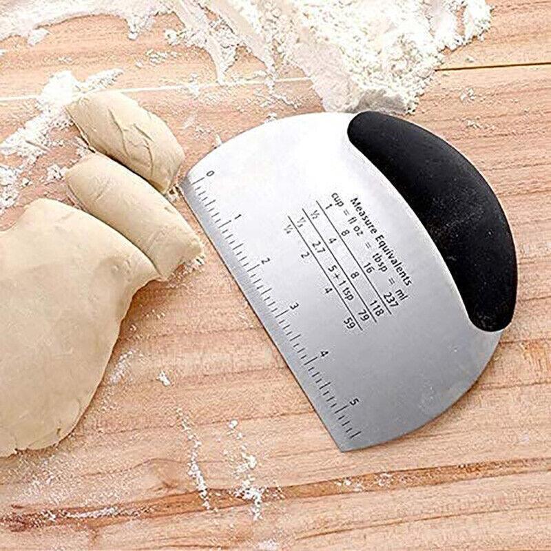 Dough Scraper Stainless Steel Bake Cake Slicer Pastry Cutter Multipurpose Bench - Semicircle