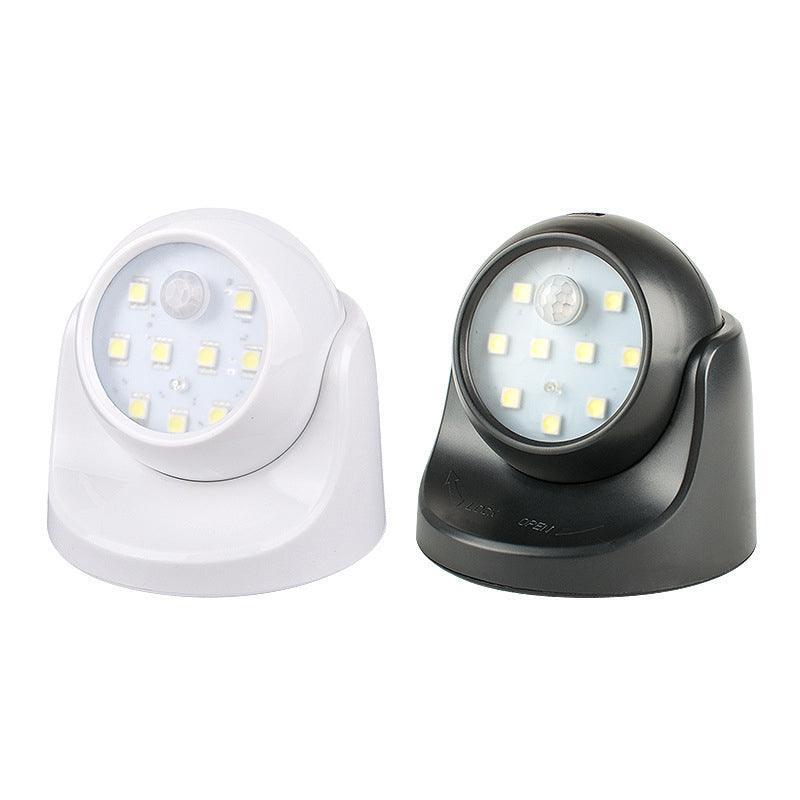Battery Powered LED Motion Sensor Light Indoor Outdoor Wall Security 360 Degree - White