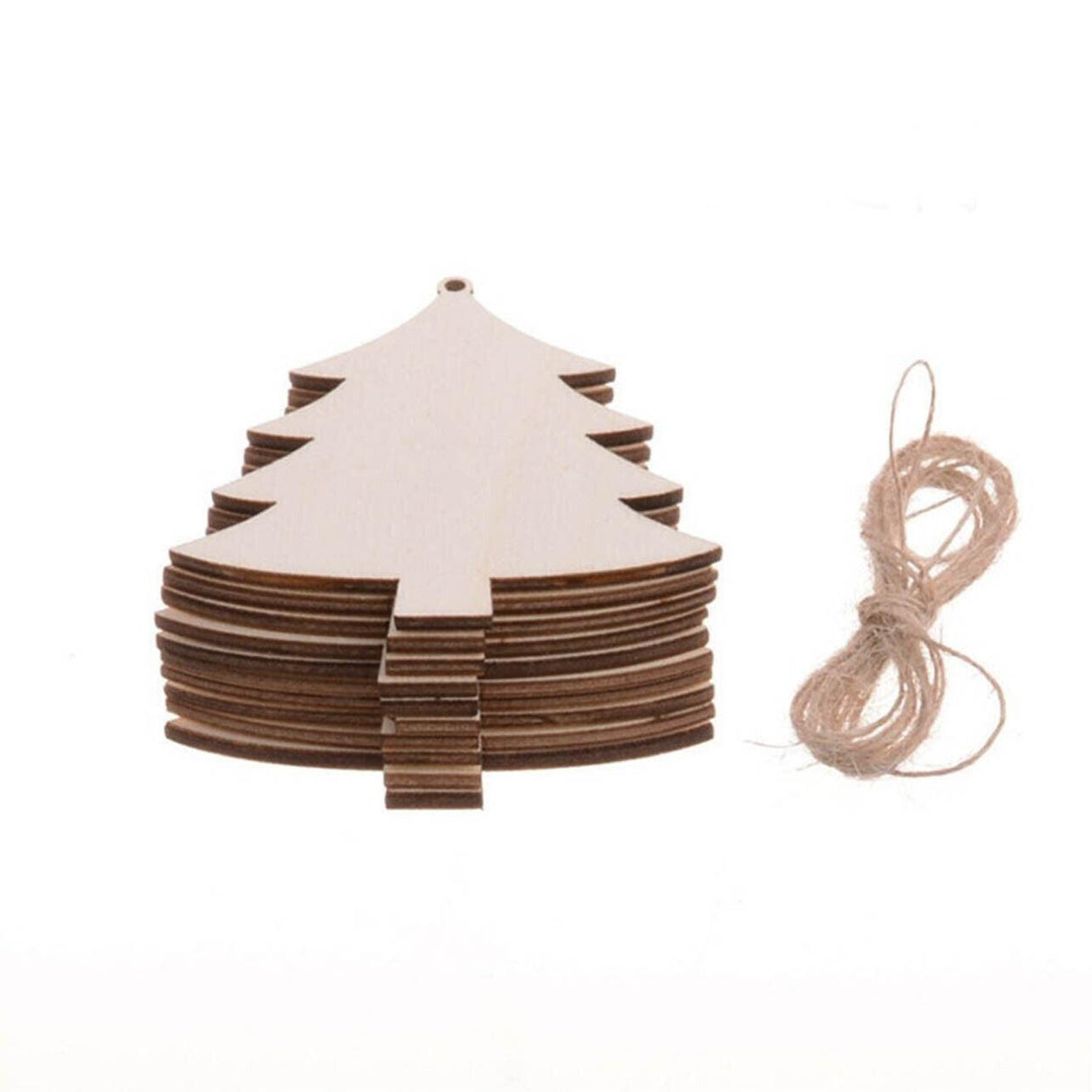 Wooden Christmas Hanging Ornament for Tree DIY Craft Decoration 10pcs - Angel