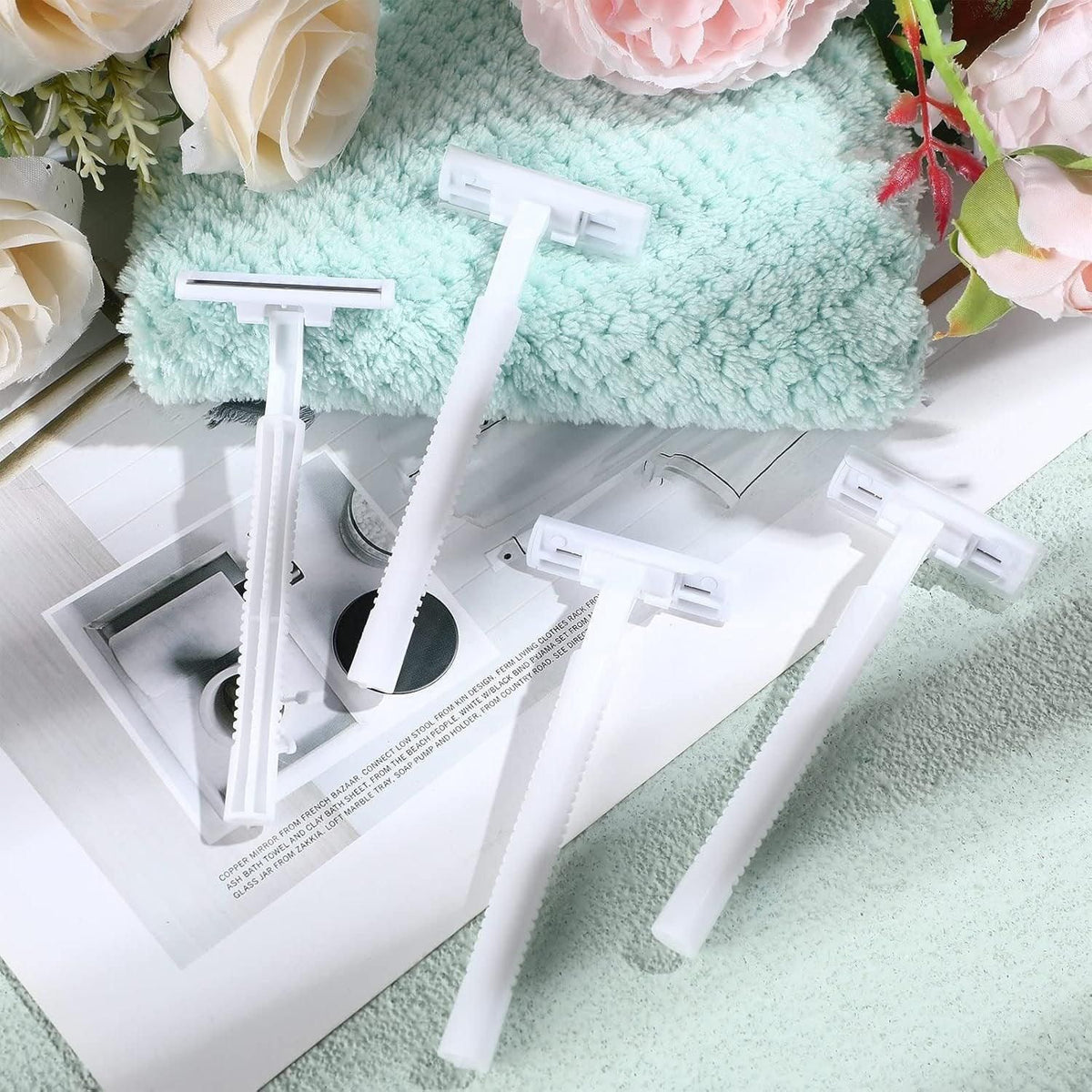 50pcs Hotel Razor and Shaving Cream Set for Guesthouse Bathroom Travel Use - Large