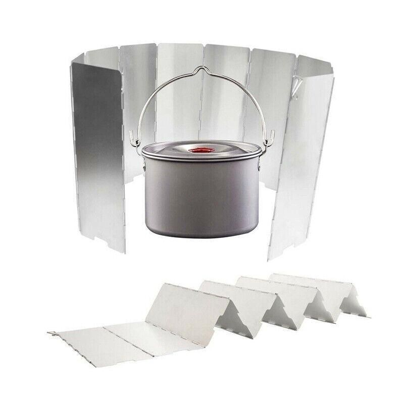 10 Plates Foldable Aluminum Camping Cooker Wind Shield for BBQ Stove