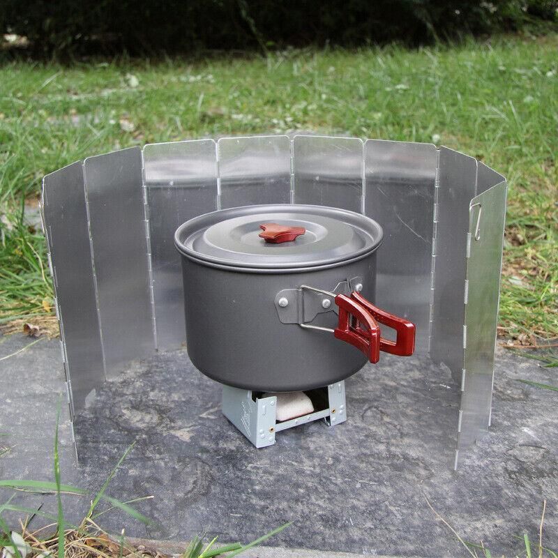 10 Plates Foldable Aluminum Camping Cooker Wind Shield for BBQ Stove