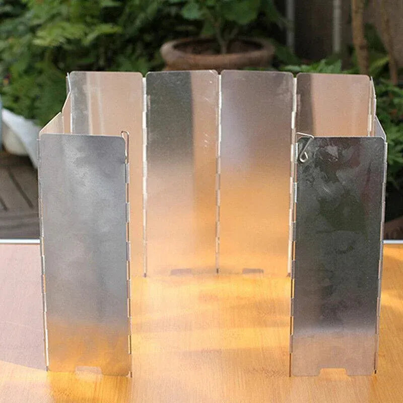 10 Plates Foldable Aluminum Camping Cooker Wind Shield for BBQ Stove