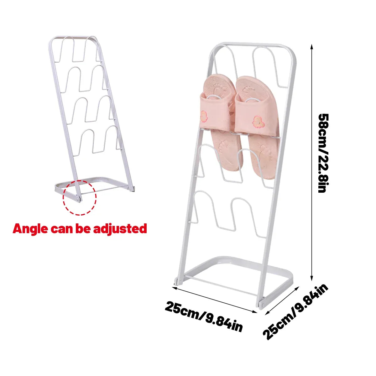 Metal Floor Standing Slipper Rack for Entryway Hallway Bathroom