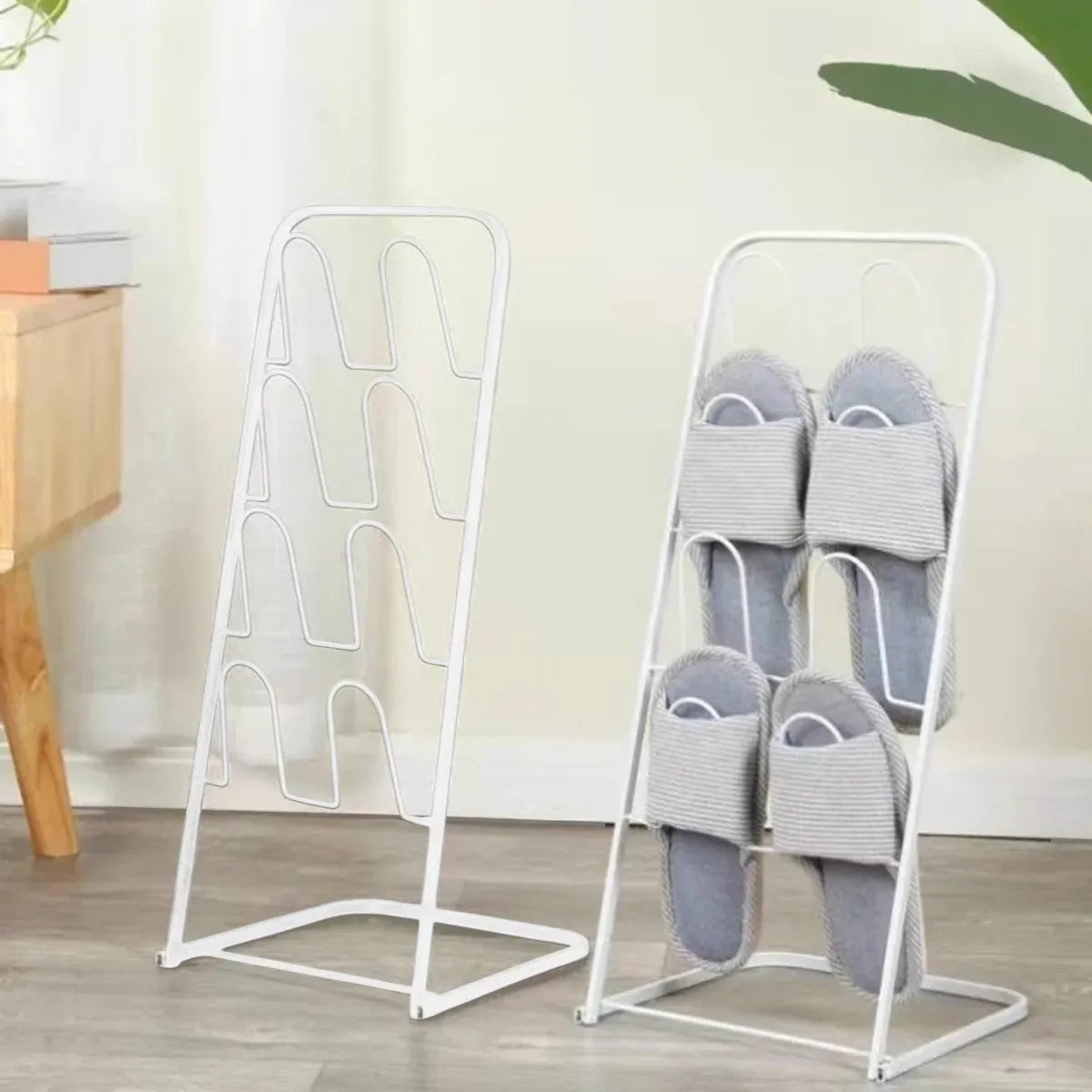 Metal Floor Standing Slipper Rack for Entryway Hallway Bathroom