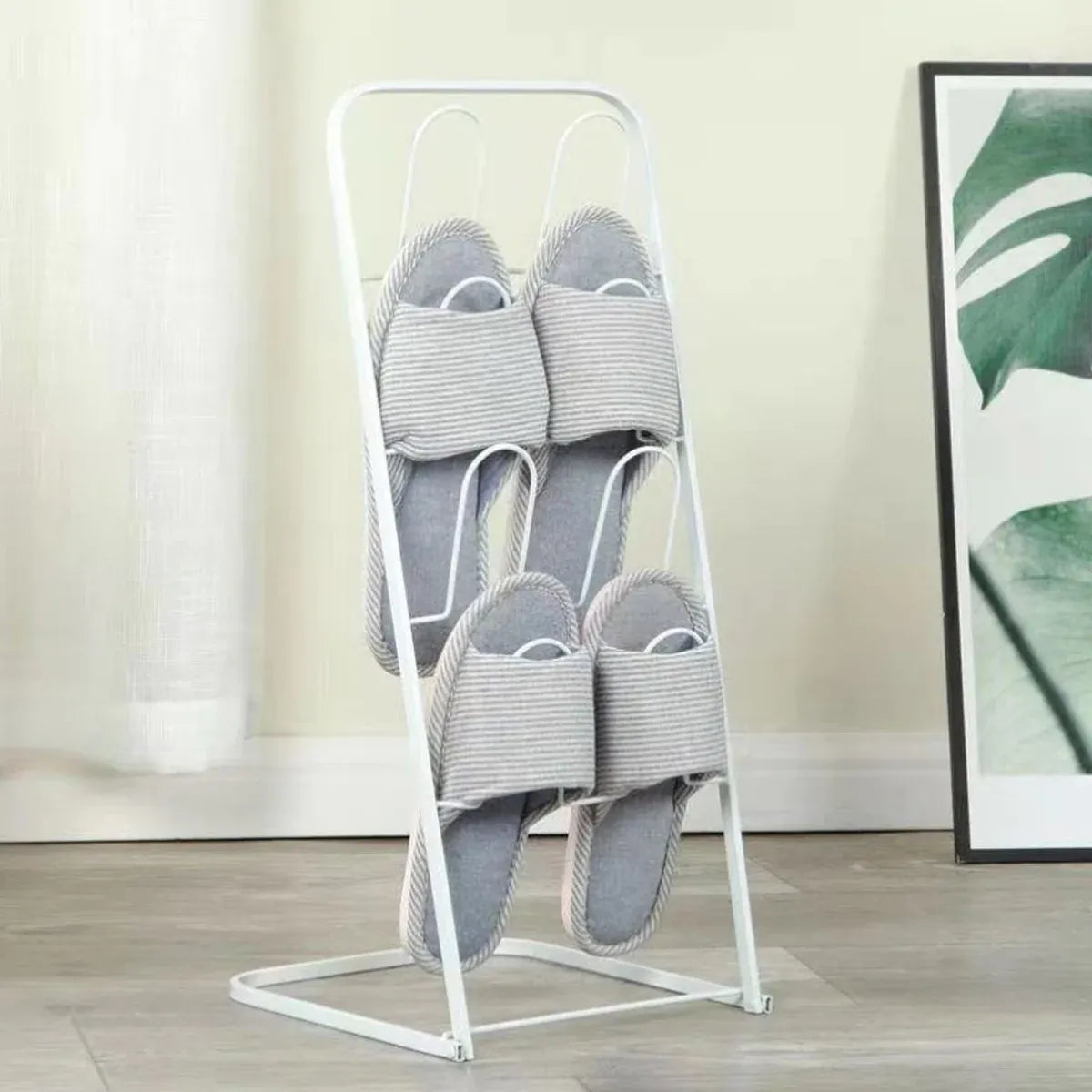 Metal Floor Standing Slipper Rack for Entryway Hallway Bathroom