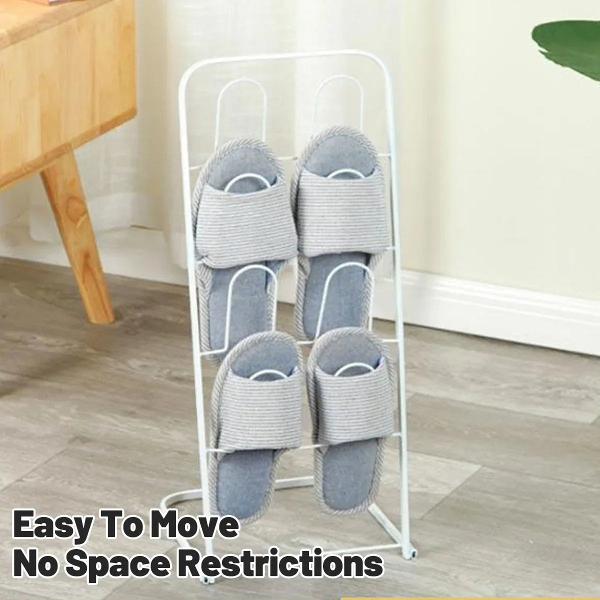 Metal Floor Standing Slipper Rack for Entryway Hallway Bathroom