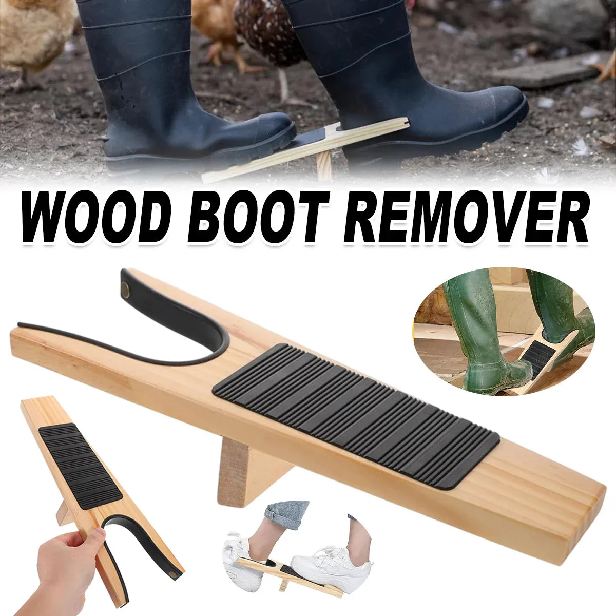 Boot Jack Boot Remover Wooden for Men Women Boots Easy Shoe Removal Tool Use