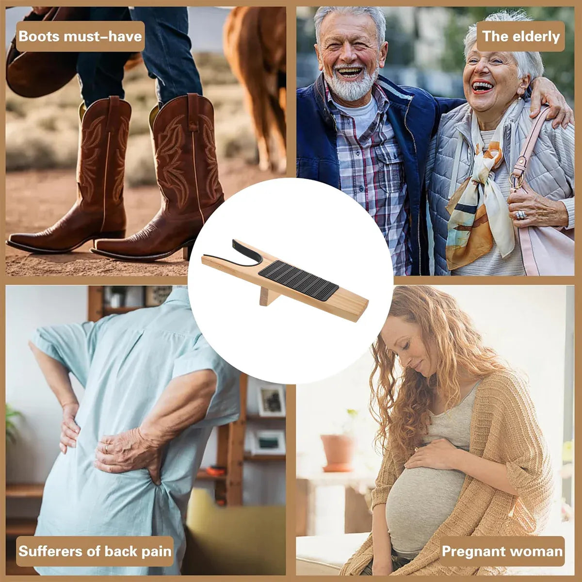 Boot Jack Boot Remover Wooden for Men Women Boots Easy Shoe Removal Tool Use