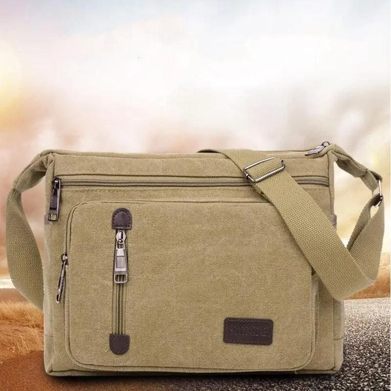 Retro Men'S Canvas Shoulder Messenger Bag Crossbody Satchel Travel Man'S Bags Au - Army Green