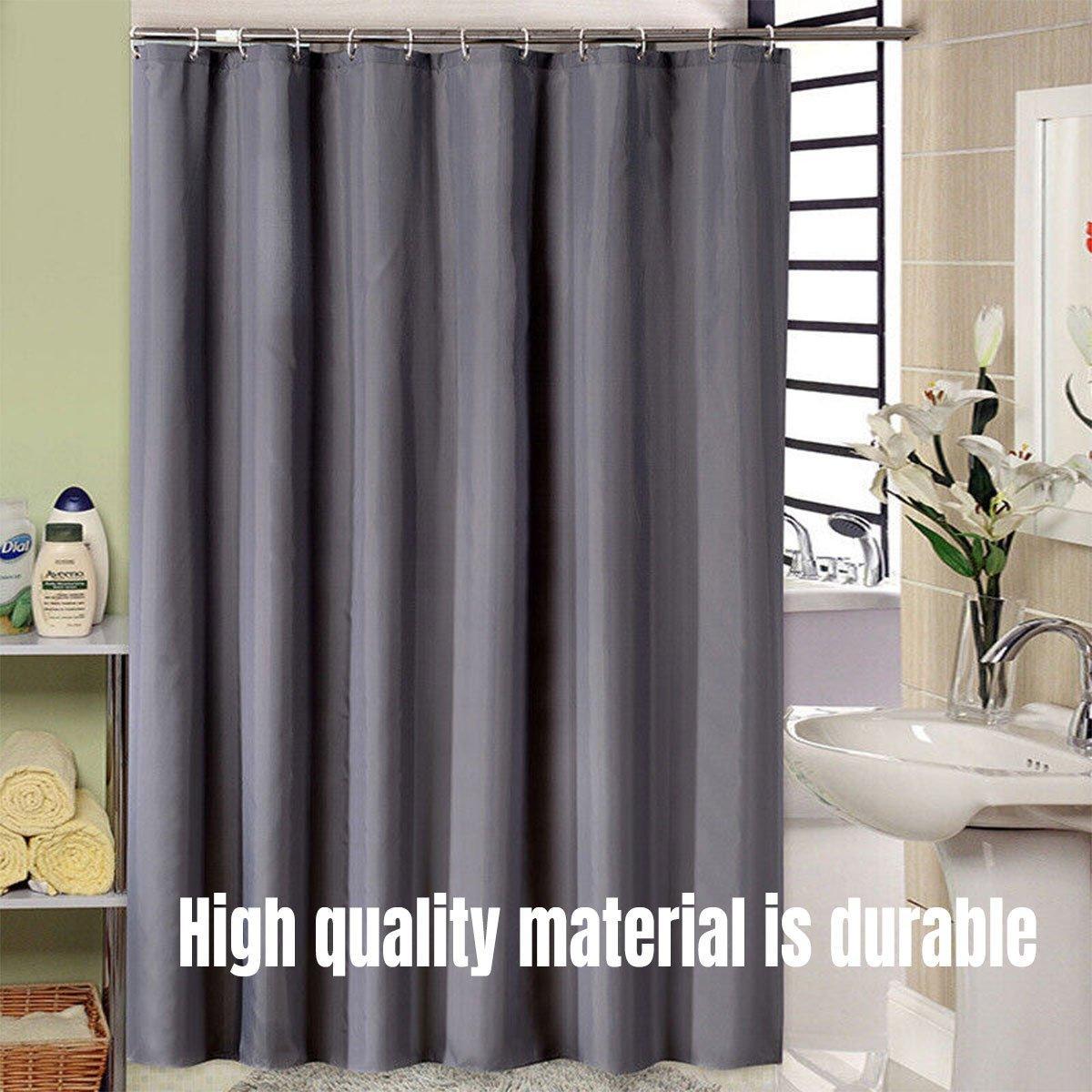Solid Color Waterproof Shower Curtain Bathroom Decor Resistant Fabric Liner - Blue