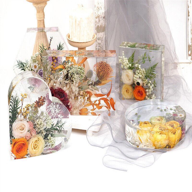 New Large Crystal Epoxy Resin Mold Geometry Cube Specimen Love Heart Round Mould - Rectangle