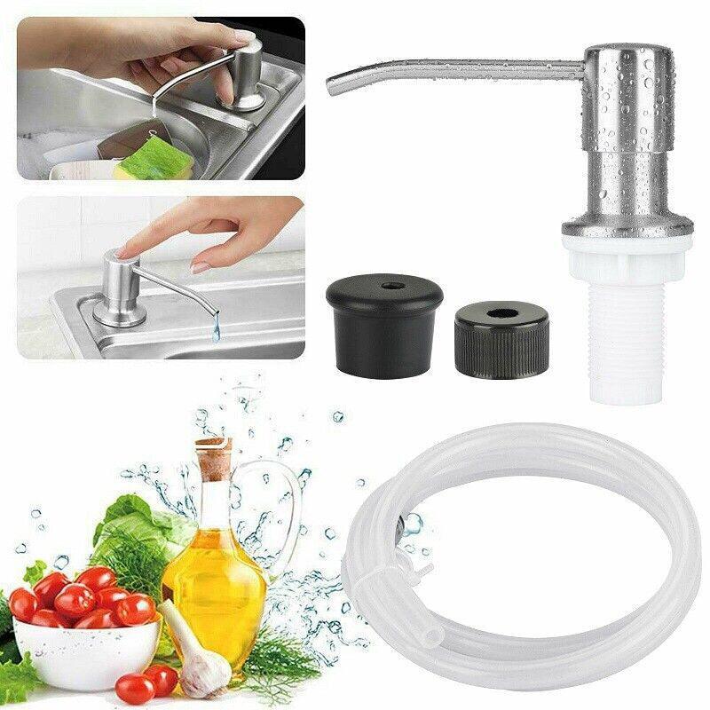 Stainless Steel Sink Soap Dispenser Extension Tube Kit Kitchen Sink Pumps Hand
