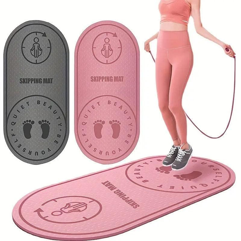 Jump Rope Mat Soundproof Shock Absorbing Mat for Indoor Fitness Yoga Floor Use - Pink